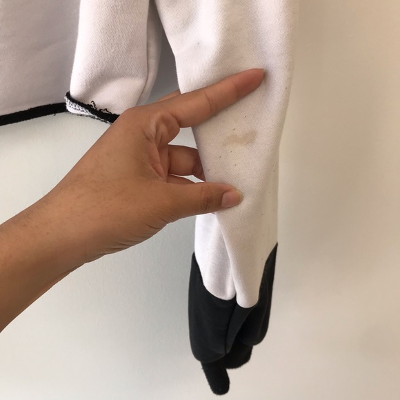 ENFANT SAUVAGE France black white hoodie crop long sleeve sweatshirt - Picture 2 of 5